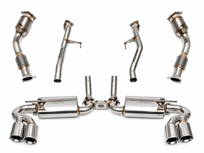 Fabspeed Exhaust Performance Package WITHOUT ECU Tuning Upgrade, Polished Stainless Steel. Porsche 957 Turbo / Turbo S (2008-2010) - 95511302340, 95511302440, 95511302230, 95511302231, 95511302130, 95511302131 - FS.POR.957T.SPKGP